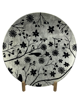 Großer Capiz Teller mit Blumenmuster